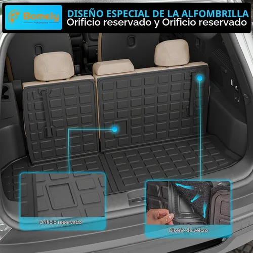 Vista 7 de Bomely - Juego de alfombrillas para Toyota Highlander 7 asientos 2014-2019 Compatible con Highlander 2014-2019