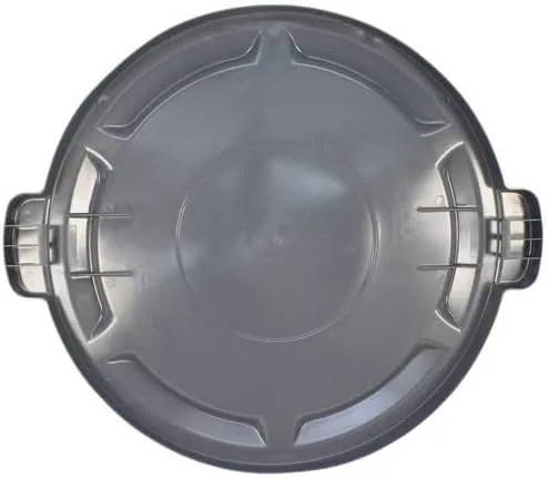 Vista 3 de Kratos - Tapa superior plana redonda para bote de basura de 32 galones, modelo central 576-A22, gris