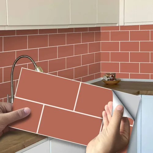 Vista 12 de Adhesivo de vinilo para pared de transferencia de ladrillos para decoración del hogar, despegar y pegar, calcomanías autoadhesivas para salpicaduras