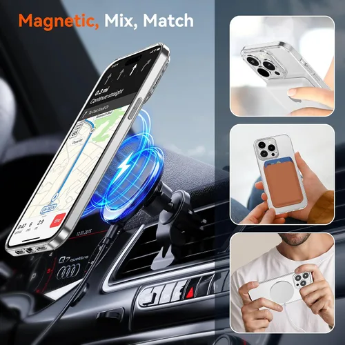 Vista 4 de Dataroad - Funda magnética para iPhone 14 Pro Max, resistente compatible con MagSafe, protección contra caídas de grado militar a prueba de golpes