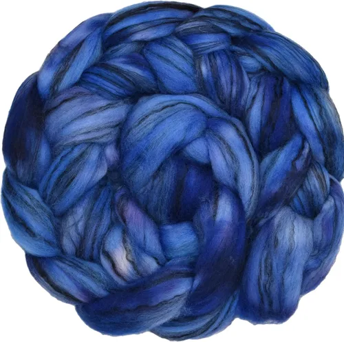 Vista 18 de Teñido a mano Superfino Merino Tencel Roving para hilar y fieltro. Albaricoque 1oz