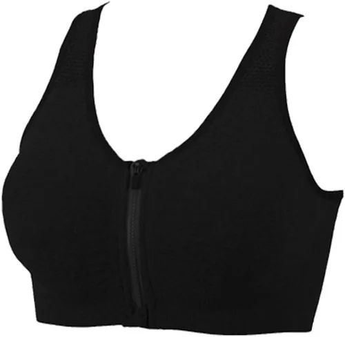 Vista 6 de Medium Support and Removable Pad Tank Top Racerback Post Surgery Sports Bras for Women Albaricoque/Negro/Gris