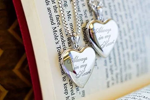 Vista 3 de PicturesOnGold Personalized Always in My Heart Silver Or Gold Heart Locket Pendant Necklace