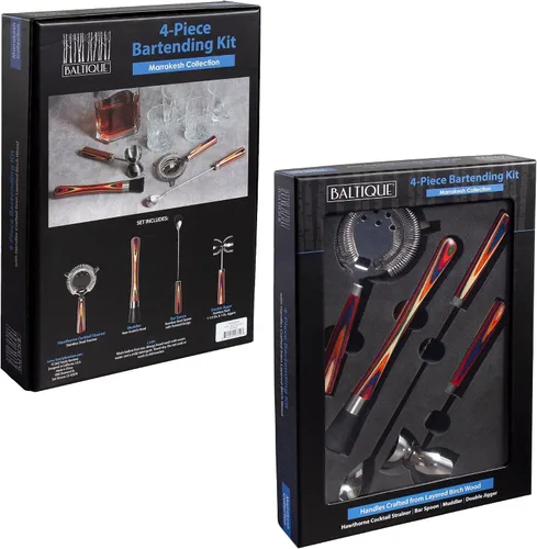 Vista 7 de Totally Bamboo Baltique Marrakesh - Kit de barman de 4 piezas, juego de regalo de barman con herramientas esenciales de accesorios de barra, incluye