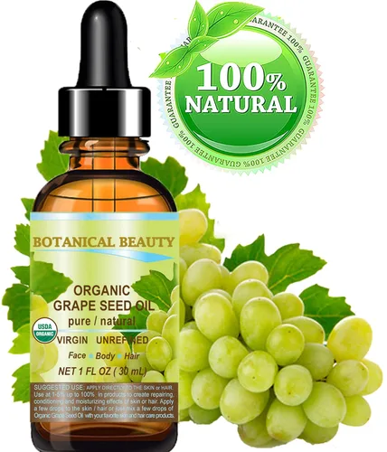 Vista 2 de Aceite orgánico de semillas de uva. Aceite portador 100% puro, natural, sin diluir, virgen, sin perfume, orgánico certificado, prensado en frío