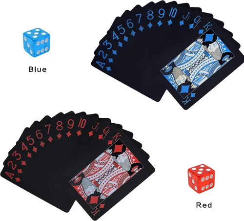 Vista 9 de Juegos de cartas de póquer, juegos de dados de mesa de póquer, de PVC, apilables, de grado AAA, precisión de casino, dados con bordes y esquinas