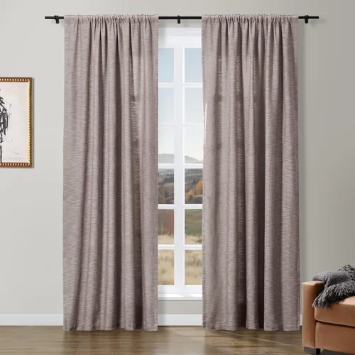 Vista 21 de ChadMade Simon Collection - Cortina de mezcla de algodón con forro de algodón de privacidad, 1 panel de 50 pulgadas de ancho x 84 pulgadas de largo