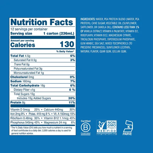 Vista 2 de Ripple Leche no láctea de 8 onzas, chocolate (paquete de 12) y Ripple 8oz leche no láctea, vainilla (paquete de 12) y Ripple 8oz leche no láctea