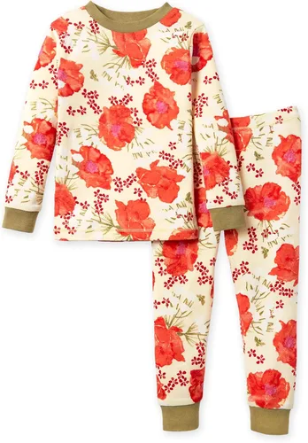 Vista 19 de Burt's Bees Baby Pijama de algodón orgánico para niñas, conjunto de pijama 100% algodón para niños pequeños y niños, tela suave y elástica Trébol