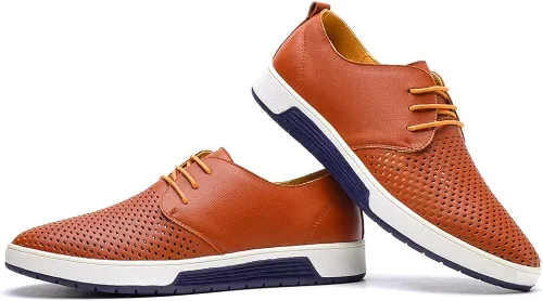 Vista 5 de Konhill - Zapatos de vestir e informales para hombre estilo Oxford transpirables con cordones