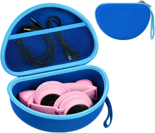 Vista 15 de PAIYULE Funda de auriculares para niños iClever para Riwbox CT-7S/CT-7, para auriculares de caramelo con oreja, funda protectora rígida con bolsillo