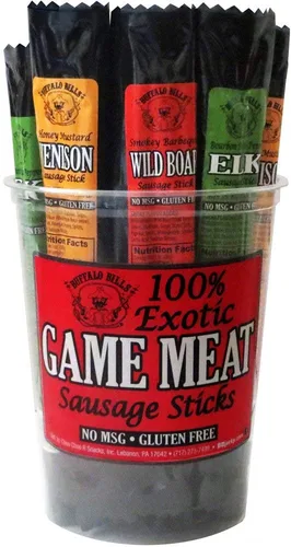 Vista 6 de Buffalo Bills Bourbon Black Pepper Elk Exotic Game Sticks (15 palos por bañera)