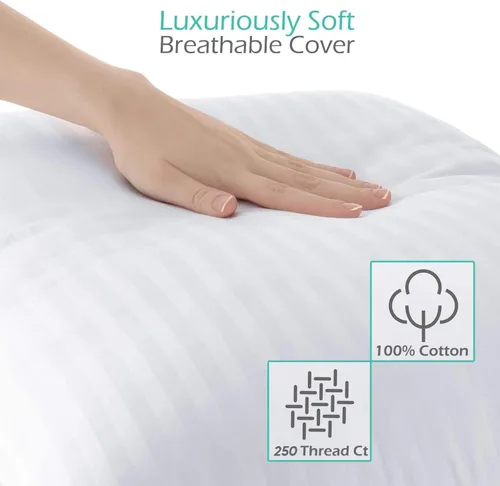 Vista 4 de Nestl Almohada corporal para adultos – Almohada larga para cama – Almohada de embarazo alternativa de plumón – Almohada 100% algodón con relleno