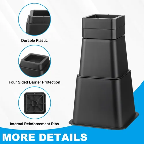 Vista 6 de Relaxweex 20 elevadores de cama resistentes de altura de 1 a 10 pulgadas, elevadores de muebles ajustables para silla, mesa, escritorio, patas