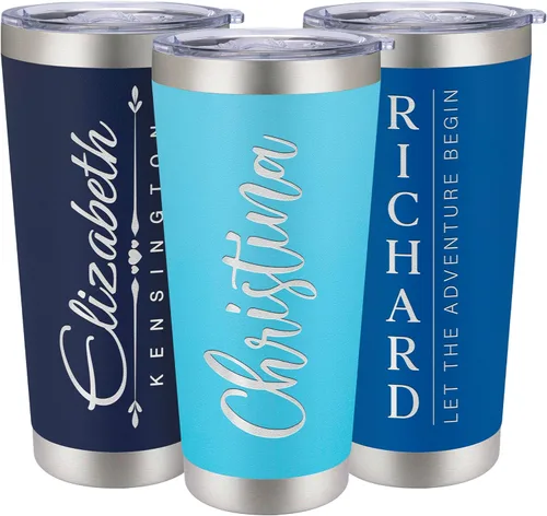 Vista 24 de Vasos de viaje personalizado de 20 y 30 onzas, con aislamiento