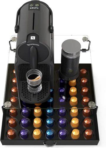 Vista 7 de Deco Brothers Gavetero con Soporte para Cápsulas de Vidrio Templado OriginalLine, Organizador para 49 Cápsulas, Negro