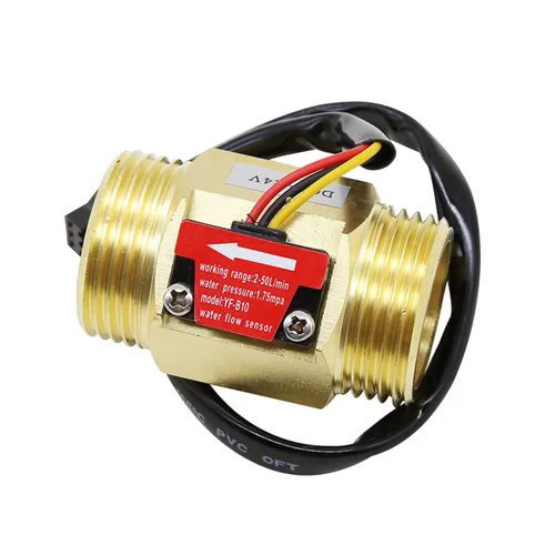 Vista 6 de Sensor de flujo de agua de rosca macho G1/2 pulgadas, interruptor de latón, efecto Hall, medidor de flujo líquido, contador BSP con sensor