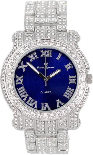 Vista 79 de Charles Raymond Bling-ed Out Ultimate Hip Hop Royalty Reloj para hombre con número romano de fácil lectura o indicadores de tiempo de diamantes