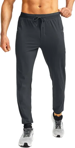 Vista 2 de G Gradual Pantalones deportivos para hombre con bolsillos con cremallera, elásticos, cónicos, pantalones deportivos para hombre, entrenamiento