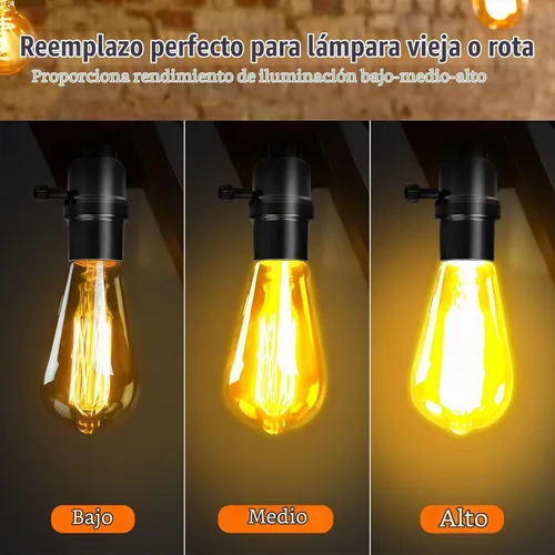Vista 4 de Venforze Reemplazo de enchufe de lámpara de 3 vías, base E26 con certificación UL, perilla giratoria para ajustes de luz baja-media-alta, piezas