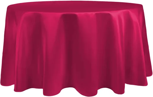 Vista 23 de Ultimate Textile Mantel redondo de satén nupcial de 60 pulgadas, se adapta a mesas de menos de 60 pulgadas de diámetro, berenjena morado berenjena