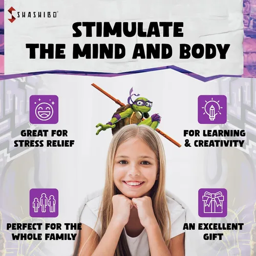 Vista 3 de SHASHIBO Caja de cambio de forma de tortugas ninja mutantes adolescentes: cubo magnético STEM que se transforma en más de 100 formas, descarga