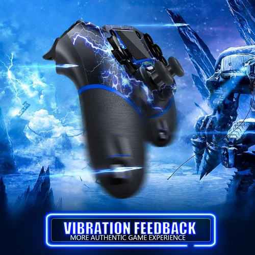 Vista 4 de Wireless Controller for PS4, Custom Design V2 Gamepad Joystick for PS4 with Non-Slip Grip of Both Sides and 3.5mm Audio Jack! Thumb Caps Included!