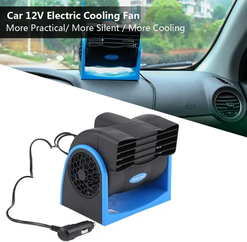 Vista 8 de Enfriador de ventilador de aire para vehículos de automóvil, DC 12V ABS Ventilador de enfriamiento eléctrico, Mini, velocidad ajustable, enfriador