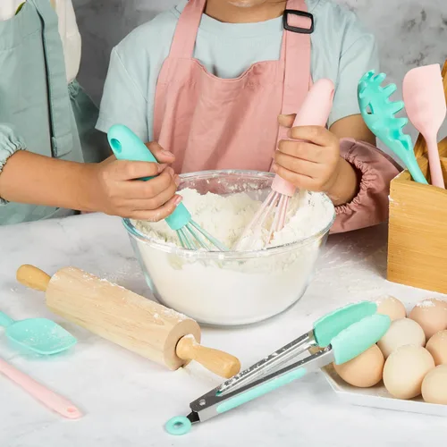 Vista 6 de Pulcher Juegos de cocina y hornear para niños, utensilios de cocina de chef real, juego de cocina, regalos para niñas, niños y jóvenes