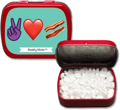 Vista 7 de Peace Love - Mentas de tocino divertidas para amigos, lindos rellenos de calcetines para amantes del tocino, menta, mentas, corazón, emojis, broma