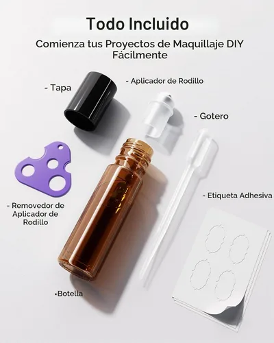 Vista 5 de ULG Rollo en botellas 0.3 fl oz botellas vacías de vidrio ámbar 4 piezas