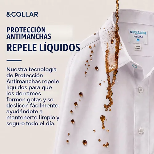 Vista 6 de &COLLAR Mens Long Sleeve White Dress Shirt, Slim and Athletic Fit