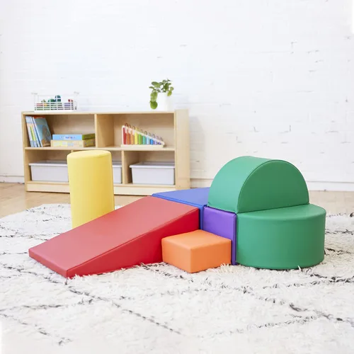 Vista 9 de ECR4Kids SoftZone Crawl and Climb Playtime Playset, bloques de construcción, surtido, 6 piezas