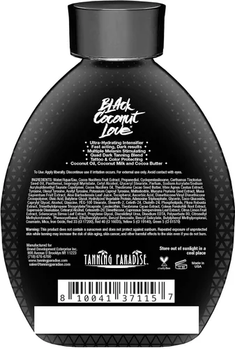 Vista 2 de Tanning Paradise Loción negra de aloe – Bronceador negro mate antienvejecimiento, anti-naranja, protección de tatuajes y decoloración