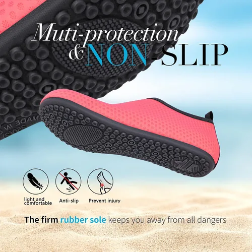 Vista 3 de Homitem Zapatos de agua para hombre y mujer, zapatos de playa descalzos, zapatos de piscina de secado rápido, calcetines de yoga para mujeres