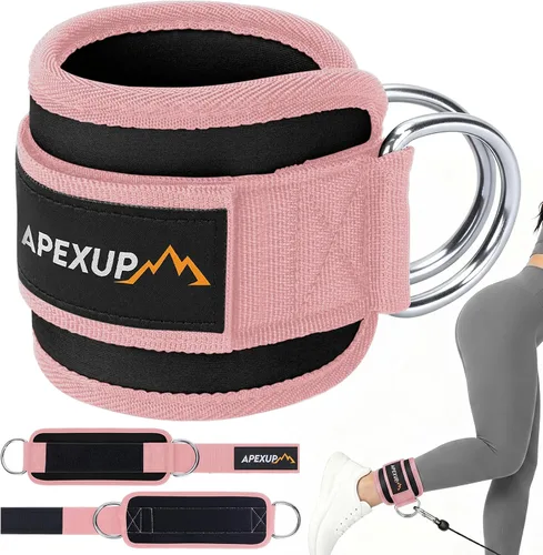 Vista 18 de APEXUP Correa de tobillo para máquina de cable, bandas de resistencia de tobillo, correas de tobillo de patada hacia atrás con cable para gimnasio