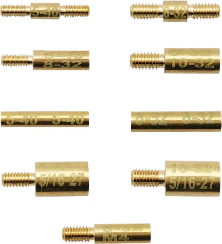 Vista 5 de Adaptadores de montaje de varilla de limpieza de pistola 9 piezas Pack 5-40 8-32 10-32 5/16-27 M4 Hilos en macho o hembra