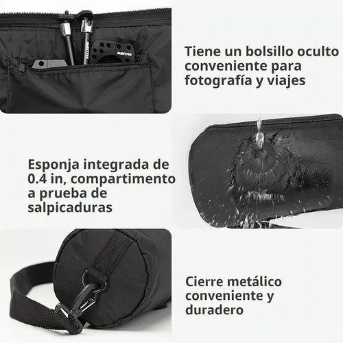 Vista 4 de AMBITFUL Bolsa de transporte para trípode de 25 pulgadas con correa para el hombro, bolsa de transporte acolchada para soportes de luz, soporte
