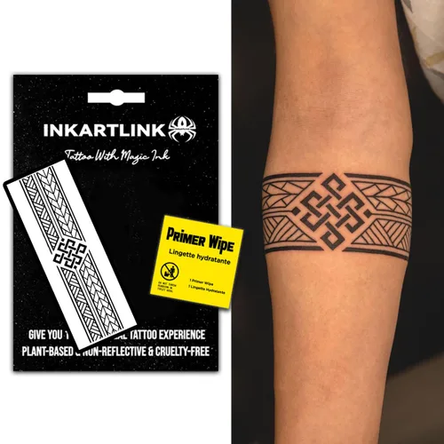 Vista 15 de INKARTLINK Tatuajes temporales semipermanentes, tatuajes de brazo realistas, impermeables y no reflectantes, embalaje exquisito, diseño único