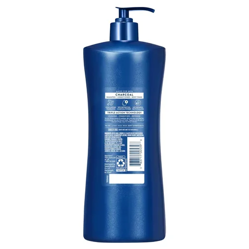 Vista 6 de Suave Men Champú 3 en 1 de limpieza profunda, acondicionador y gel de baño con polvo de carbón, desintoxica y limpia el cabello y la piel, elimina