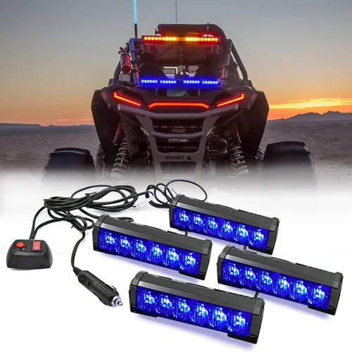 Vista 8 de 2 x 6 LED con 9 modos de advertencia para el tráfico - Luces estroboscópicas impermeables para auto, para interior, techo, salpicaderas, parabrisas