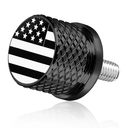 Vista 10 de Tornillo de perno de asiento de guardabarros moleteado inoxidable 1/4"-20 rosca compatible con Harley 1996-2026 Sportster Dyna Softail Touring CVO