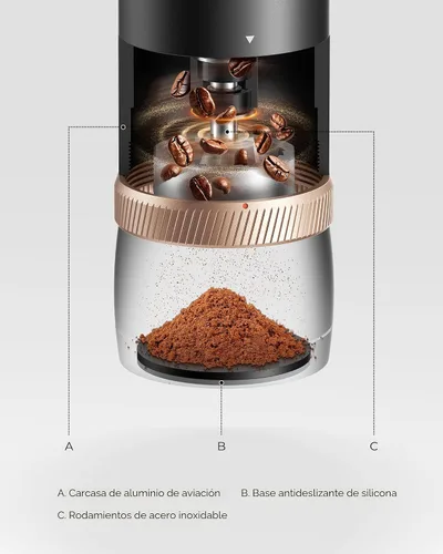 Vista 7 de Molinillo de café portátil FORLIM, 80 ajustes de precisión, dosis única