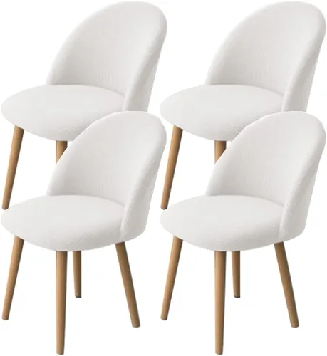 Vista 15 de XMNTG Juego de 4 fundas elásticas de jacquard gris para silla de comedor, con respaldo curvado, fundas para silla de acento modernas de mediados