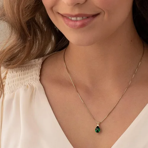 Vista 2 de Peora Dije de oro de 14 quilates para mujer con diamante, elegante diamante solitario en forma de lágrima de 10x7mm 0.394 x 0.276 pulgadas, piedras