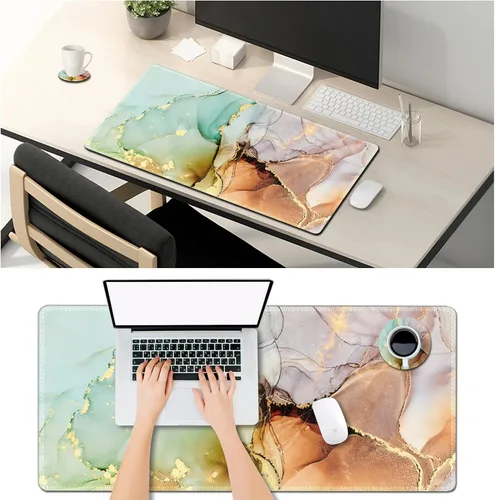 Vista 3 de ArtSo Alfombrilla de mouse grande para juegos, alfombrilla de escritorio extendida, alfombrilla de teclado XL, alfombrilla larga para mouse