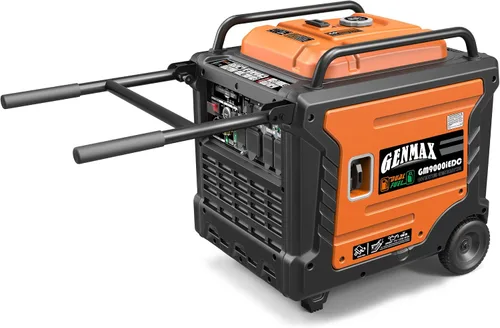 Vista 7 de GENMAX Generador portátil, motor portátil de combustible dual súper silencioso de 9000 W con capacidad paralela, arranque remoto/eléctrico, ideal