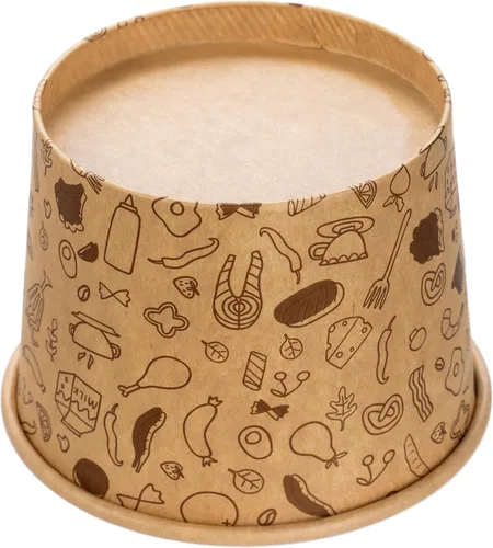 Vista 8 de Cedilis Paquete de 50 recipientes de papel con tapas, recipiente de sopa de papel para llevar, vaso desechable de estraza para sopa fría o caliente