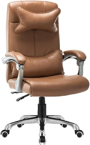 Vista 11 de Leather Desk Gaming Chair Height Adjustable Ergonomic High Backrest Office Computer Chairs with Headrest and Lumbar Support for Reception Study Milk