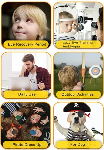 Vista 3 de 4 parches para los ojos, parches para los ojos súper suaves, parche médico ajustable 3D para adultos y niños, parches para ojos perezosos para ojos